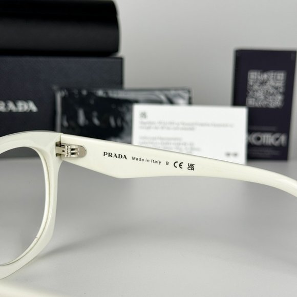Prada Men Eyeglasses White Ivory Demo Square PRA05V 17K1O1 BRAND NEW - Picture 6 of 8